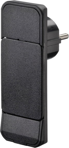 NVB 104548 Védőérintkezős lapos dugó Műanyag Kihúzást segítővel 230 V Fekete IP20