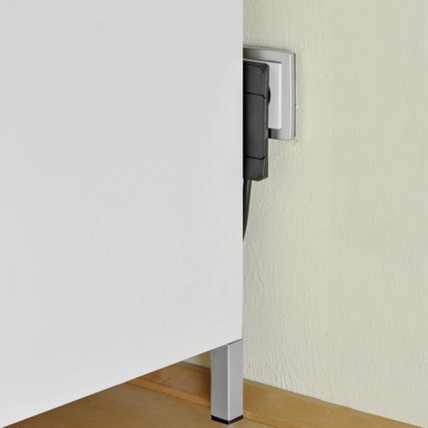 NVB 104548 Védőérintkezős lapos dugó Műanyag Kihúzást segítővel 230 V Fekete IP20 3. kép