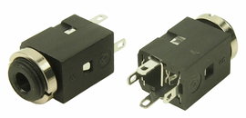 Jack csatlakozó, 3,5 mm alj, beépíthető, függőleges, pólusszám: 4, sztereo, fekete, Cliff FC681374V