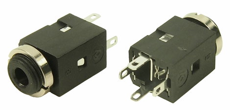 Jack csatlakozó, 3,5 mm alj, beépíthető, függőleges, pólusszám: 4, sztereo, fekete, Cliff FC681374V