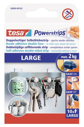 Kétoldalas ragasztólapok, 10 db, TESA®POWERSTRIPS®