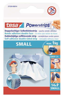 Kétoldalas ragasztó, kicsi 14 db, TESA®POWERSTRIPS®