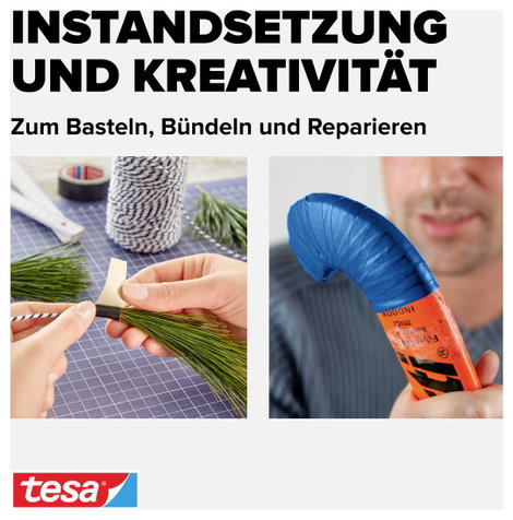 Szövetbetétes ragasztószalag kék, 2,75 m x 19 mm, tesa® EXTRA POWER 6. kép