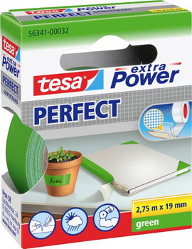 Szövetbetétes ragasztószalag, zöld, 2,75 m x 19 mm, tesa® EXTRA POWER