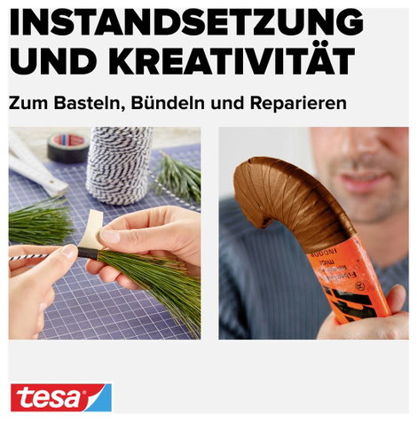 Szövetbetétes ragasztószalag, barna, 19 mm x 2,75 m, tesa® EXTRA POWER 6. kép
