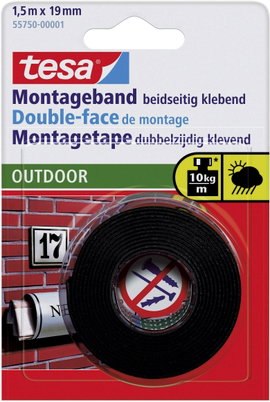 Kétoldalas ragasztószalag kültérre, 1,5m x 19mm, TESA®