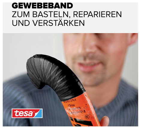 Szövetbetétes ragasztószalag, szövet, fekete, 2,75 mm x 38 mm, tesa® EXTRA POWER 2. kép