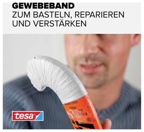 Szövetbetétes ragasztószalag, fehér, 2,75 m x 38 mm, tesa® extra Power 2. kép