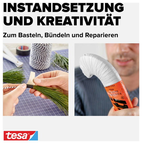 Szövetbetétes ragasztószalag, fehér, 2,75 m x 38 mm, tesa® extra Power 6. kép