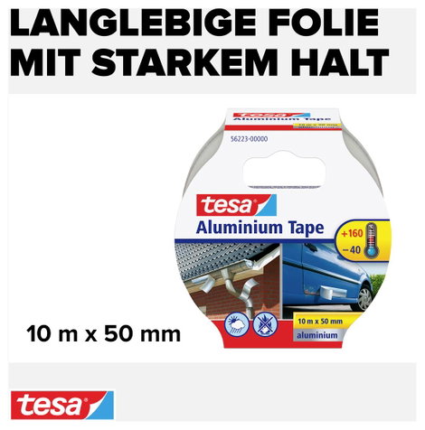 Tesa hőálló ragasztószalag, alumínium ragasztószalag 10 m x 50 mm tesa 56223-00000-00 3. kép