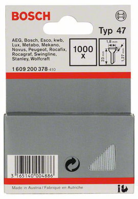 Szeg, 47-es típus, 1,8 x 1,27 x 23 mm 1000 db Bosch 1609200378