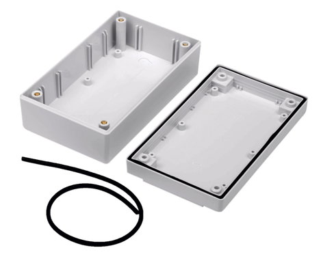Asztali műszerdoboz 220 x 145 x 50 mm ABS, szürke/fehér, Axxatronic CRDCG0008-CON 2. kép