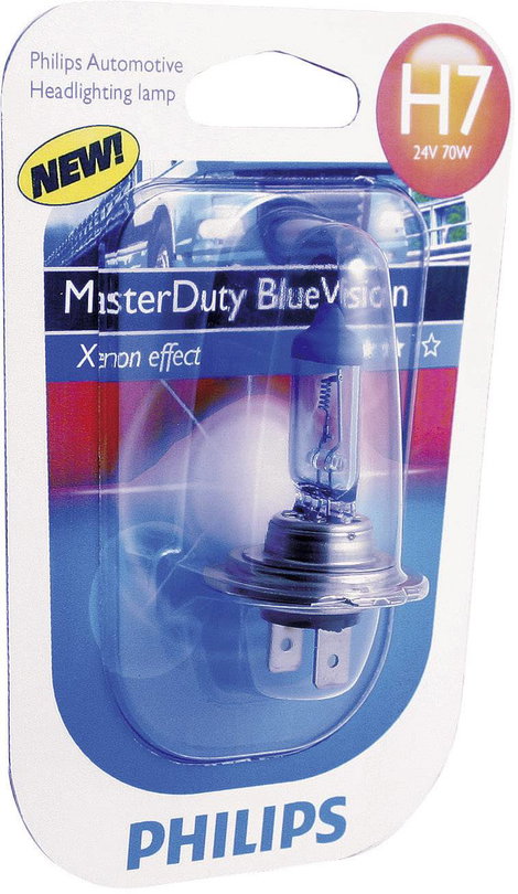 Philips MasterDuty Blue Vision H7 24 V 1 pár PX26d, kék 2. kép