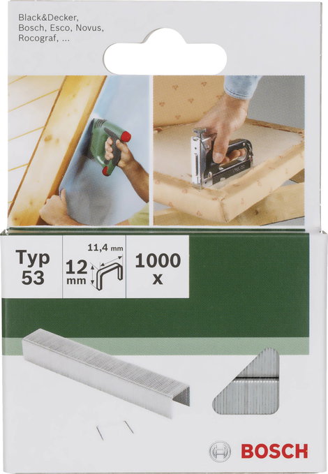 Kapocs 53-es típus 1000 db Bosch 2609255820 Kapocstípus 53 Méret (H x Sz) 8 mm x 11.4 mm 2. kép