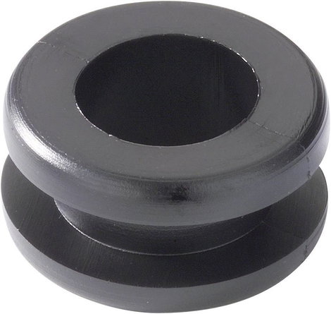 Kábelátvezető gyűrű Ø 10 mm, PVC, fekete, HellermannTyton HV1204-PVC-BK-M1