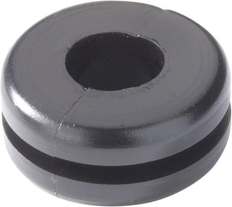 Kábelátvezető gyűrű Ø 6 mm, PVC, fekete, HellermannTyton HV1207-PVC-BK-M1
