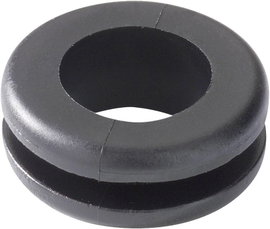 Kábelátvezető gyűrű Ø 8 mm, PVC, fekete, HellermannTyton HV1208-PVC-BK-M1