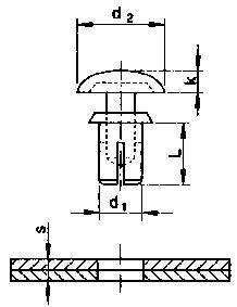 Feszítő szegecs, kézzel szerelhető, 4 x 8 x 2 x 8,5 mm, lemezméret 5,5 - 6,5 mm, PA fekete, PB Faste 2. kép