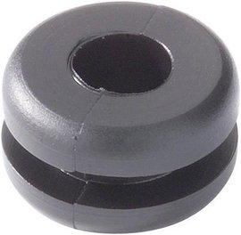 Kábelátvezető gyűrű Ø 4 mm, PVC, fekete, HellermannTyton HV1209-PVC-BK-M1