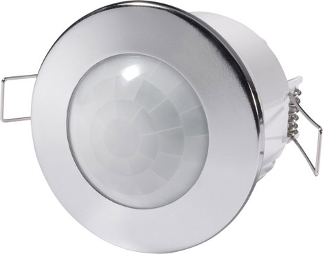 Mennyezetbe építhető mozgásérzékelő 360°, króm, relés, IP20, renkforce 2. kép