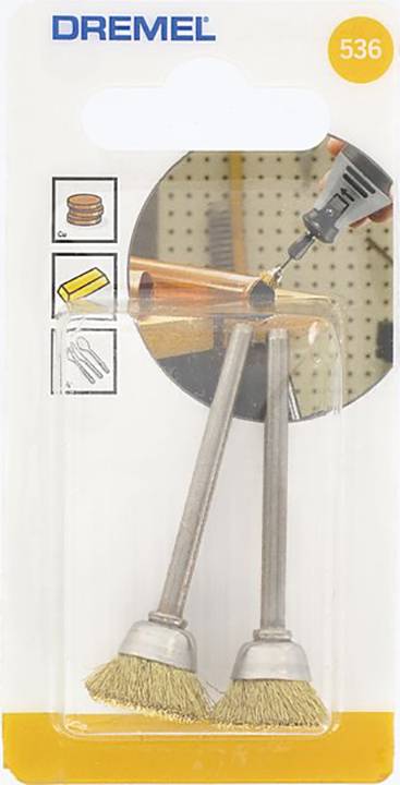 Dremel sárgaréz kefe, csiszoló korong 2db-os készlet Ø 3.2 mm Dremel 26150536JA 2. kép