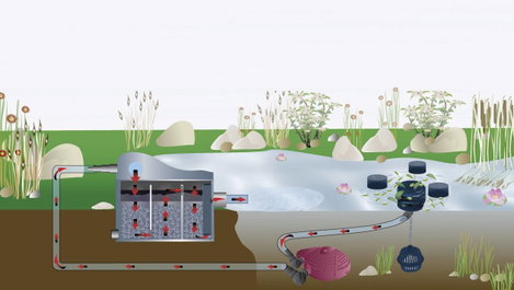 Kerti tó szűrő, Bio Active 5000 FIAP 2830 4500 l/óra, Kék, átfolyás szűrő, 9 W, 230 V/ 50 Hz 2. kép