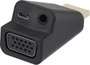 HDMI - VGA átalakító adapter, 1x HDMI dugó - 1x VGA, 1x 3,5 mm-es jack aljzat, fekete, Renkforce bélyegkép