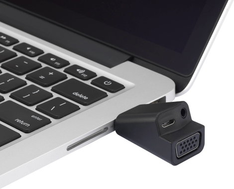 HDMI - VGA átalakító adapter, 1x HDMI dugó - 1x VGA, 1x 3,5 mm-es jack aljzat, fekete, Renkforce 3. kép