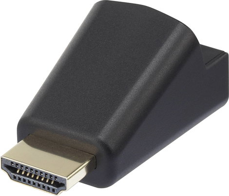 HDMI - VGA átalakító adapter, 1x HDMI dugó - 1x VGA, 1x 3,5 mm-es jack aljzat, fekete, Renkforce 5. kép