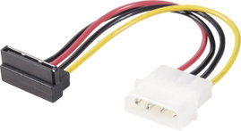 SATA tápkábel [1x IDE csatlakozó, 4pólusú - 1x SATA aljzat15pólusú] 0.15 m, fekete, piros, sárga, Re
