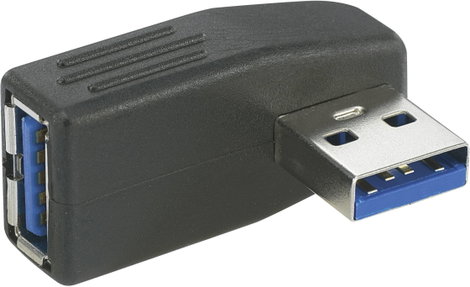 USB 3.0 átalakító, A dugóról A aljra, 90°-ban oldalt jobbra hajlított, Renkforce 2. kép