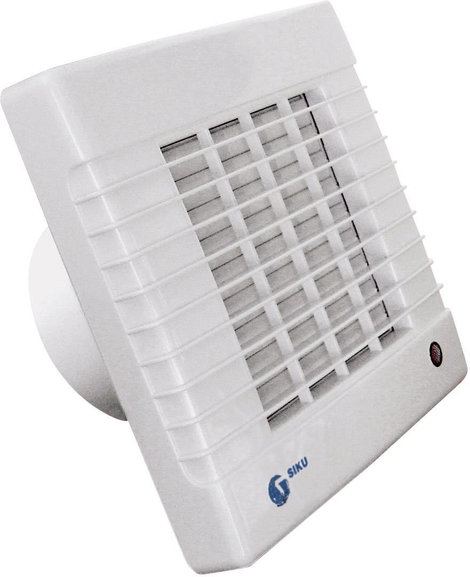 Fali és mennyezeti szellőző ventilátor zsaluval, Ø 100 mm, fehér, SIKU 27520 3. kép