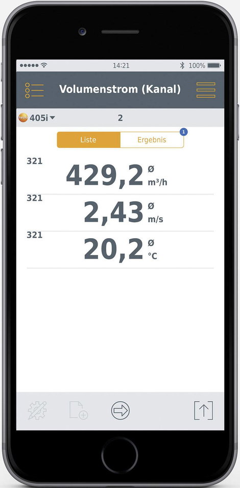 Légáramlásmérő anemométer, bluetooth funkcióval Smart készülékekhez Testo 405i Smart Probes 0560 140 2. kép