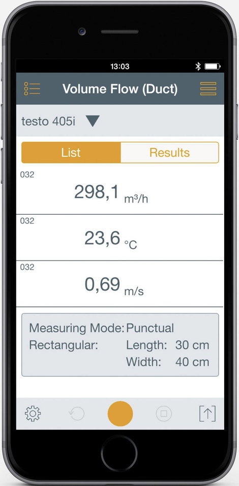 Légáramlásmérő anemométer, bluetooth funkcióval Smart készülékekhez Testo 405i Smart Probes 0560 140 3. kép