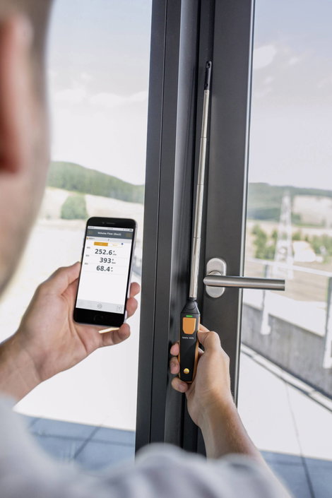 Légáramlásmérő anemométer, bluetooth funkcióval Smart készülékekhez Testo 405i Smart Probes 0560 140 5. kép