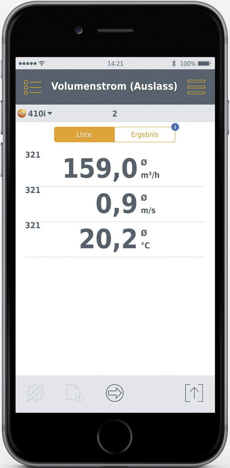 Testo légáramlásmérő anemométer, bluetooth funkcióval Smart készülékekhez Testo 410i Smart Probes 05 2. kép