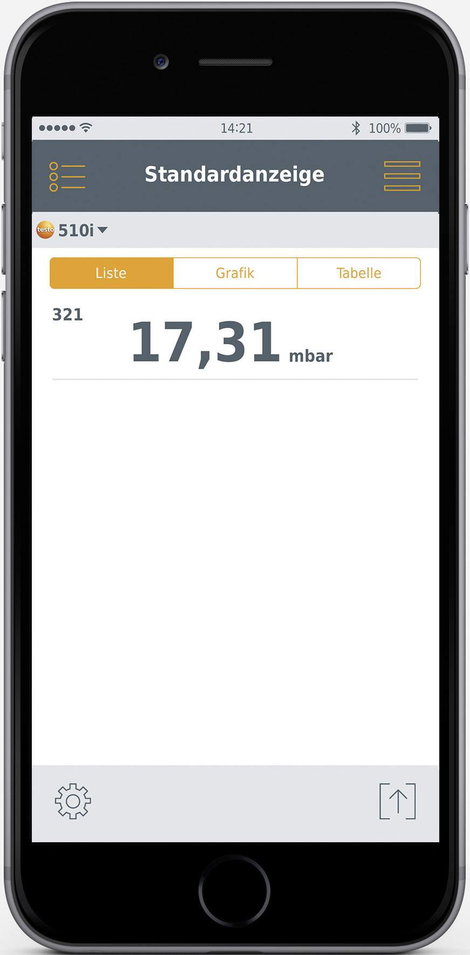 Bluetoothos differenciál nyomásmérő műszer okostelefonhoz, Testo 510i Smart 2. kép