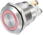Nyomógomb 48 V/DC 3 A 1 x Ki/(Be) TRU COmPONENTS GQ19F-10E/R/12V/S IP65 bélyegkép