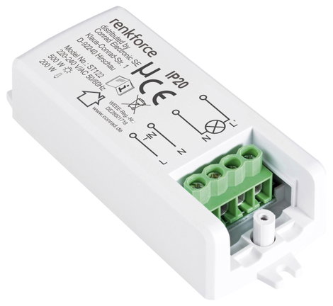 Érintés nélküli közelítéskapcsoló, IP20, max. 500W, renkforce 3. kép