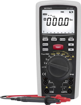 Szigetelés teszter, szigetelés vizsgáló műszer 50/100/250/500/1000 V 0.01 MΩ - 20 GΩ Voltcraft ET-20