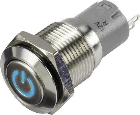 Nyomógomb 48 V/DC 2A Tru Components LAS2GQF-11ZDT/B/12V/S/P