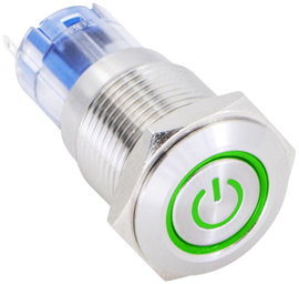 Nyomógomb 48 V/DC 2A Tru Components LAS2GQF-11ET/G/12V/S/P