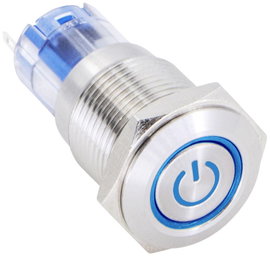 Nyomógomb 48 V/DC 2A Tru Components LAS2GQF-11ET/B/12V/S/P
