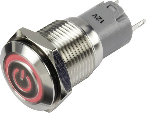 Nyomógomb 48 V/DC 2A Tru Components LAS2GQF-11ZET/R/12V/S/P