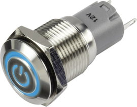 Nyomógomb 48 V/DC 2A Tru Components LAS2GQF-11ZET/B/12V/S/P