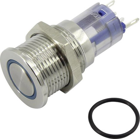 Nyomógomb 48 V/DC 2A Tru Components LAS2GQPF-11E/B/12V/S/P