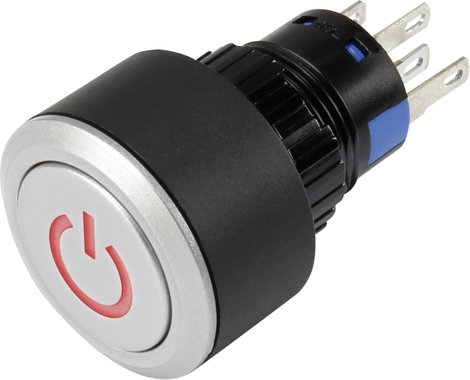 Nyomógomb 250 V/AC 3 A 1 x KI/(BE) TRU COmPONENTS LAS1-AWY-11T/R/12V/P IP65