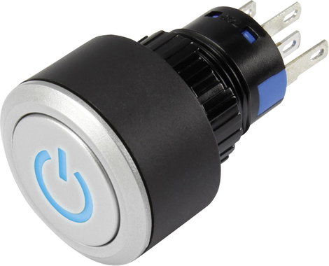 Nyomógomb 250V/AC Tru Components LAS1-AWY-11T/B/12V/P