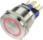 Nyomógomb 250V/AC Tru Components GQ22S-11E/R/12V bélyegkép
