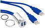 Beépíthető USB aljzat, 2x USB 3.0 aljzat A, 2x USB 3.0 dugó A, ezüst/kék, Tru Components USB-13 1313 bélyegkép